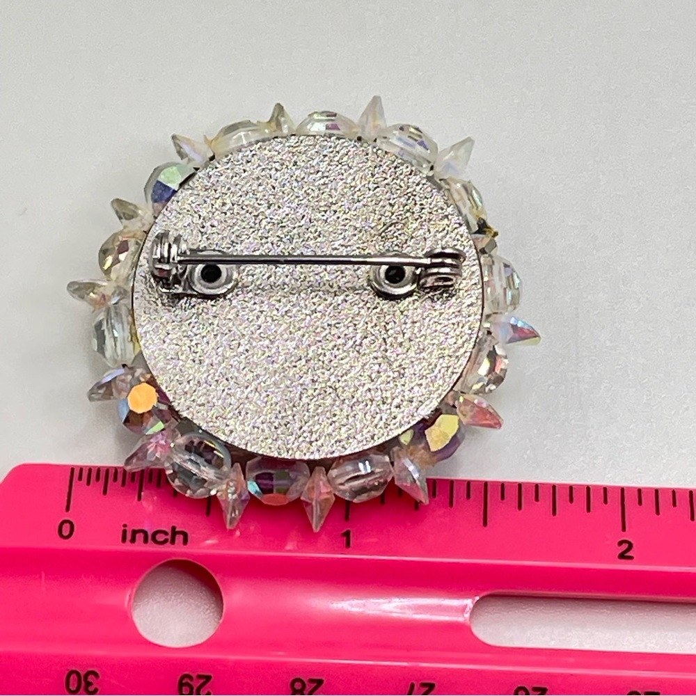 AB Crystal Cluster Rhinestone Brooch - Picture 2 of 2